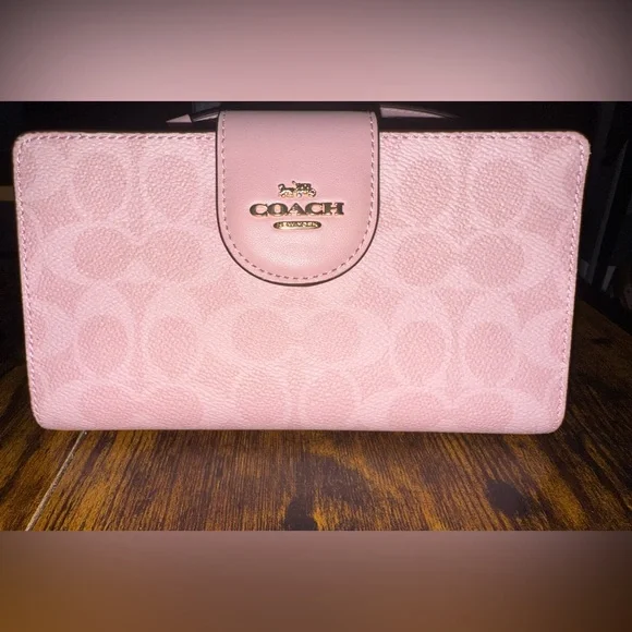 Coach Light Pink Signature Wallet